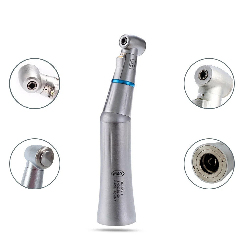 de ntal Push Button LED Light Low Speed 1:1 Contra Angle Handpiece K*VO Internal Water Spray Dentists E-type Connector Handpiece