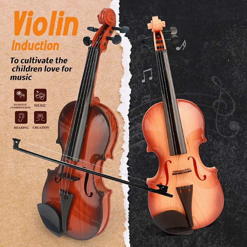 Acoustic Violin Toys Adjustable String Simulation Musical Instrument Practice Toys for Kids Children Birthday Gifts