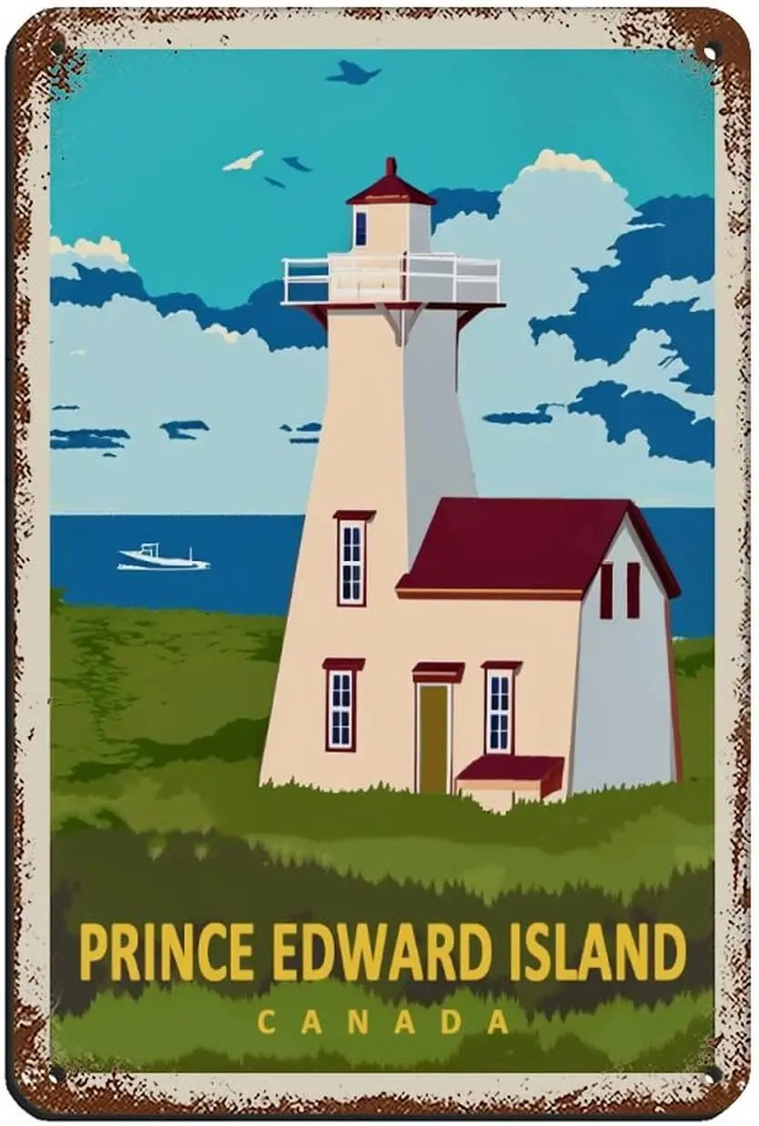 

ANJUJU Prince Edward Island Canada Vintage Travel Poster Retro Poster Metal Tin Sign Chic Art Retro Iron Painting Bar People Cav