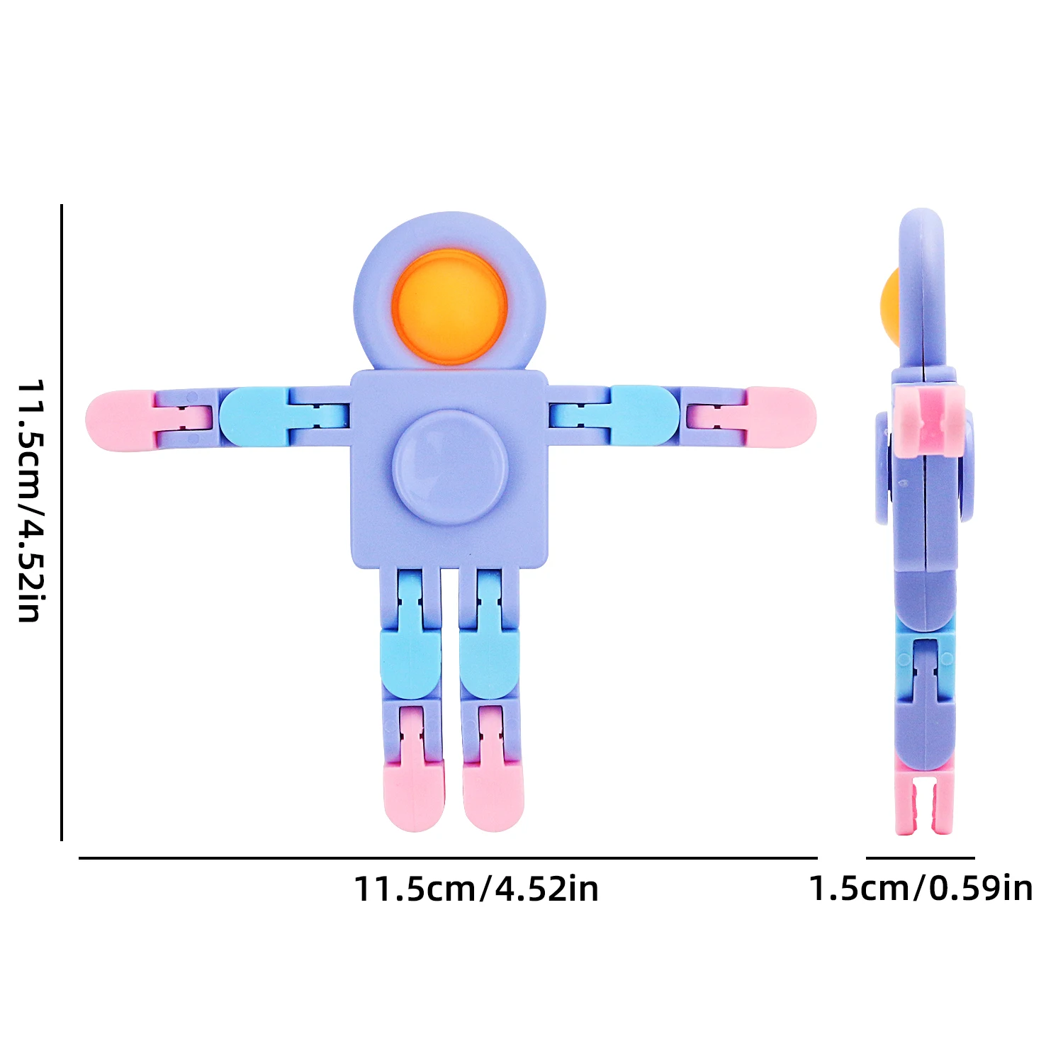 Astronaut Chain Gyroscoop Kinder Mech Toy Mechanische vervorming Roterende robot Stressreductie