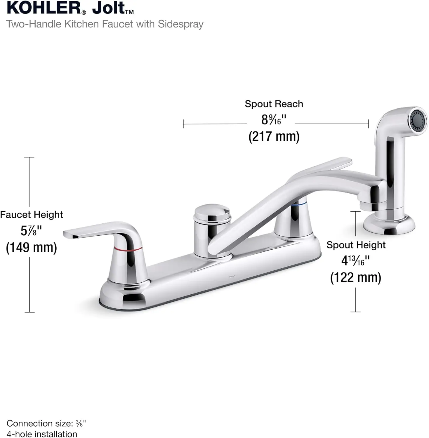 Swing Spout Jolt Kitchen Faucet Polished Chrome Finish, High-Quality Water Tap for Modern Home Kitchens