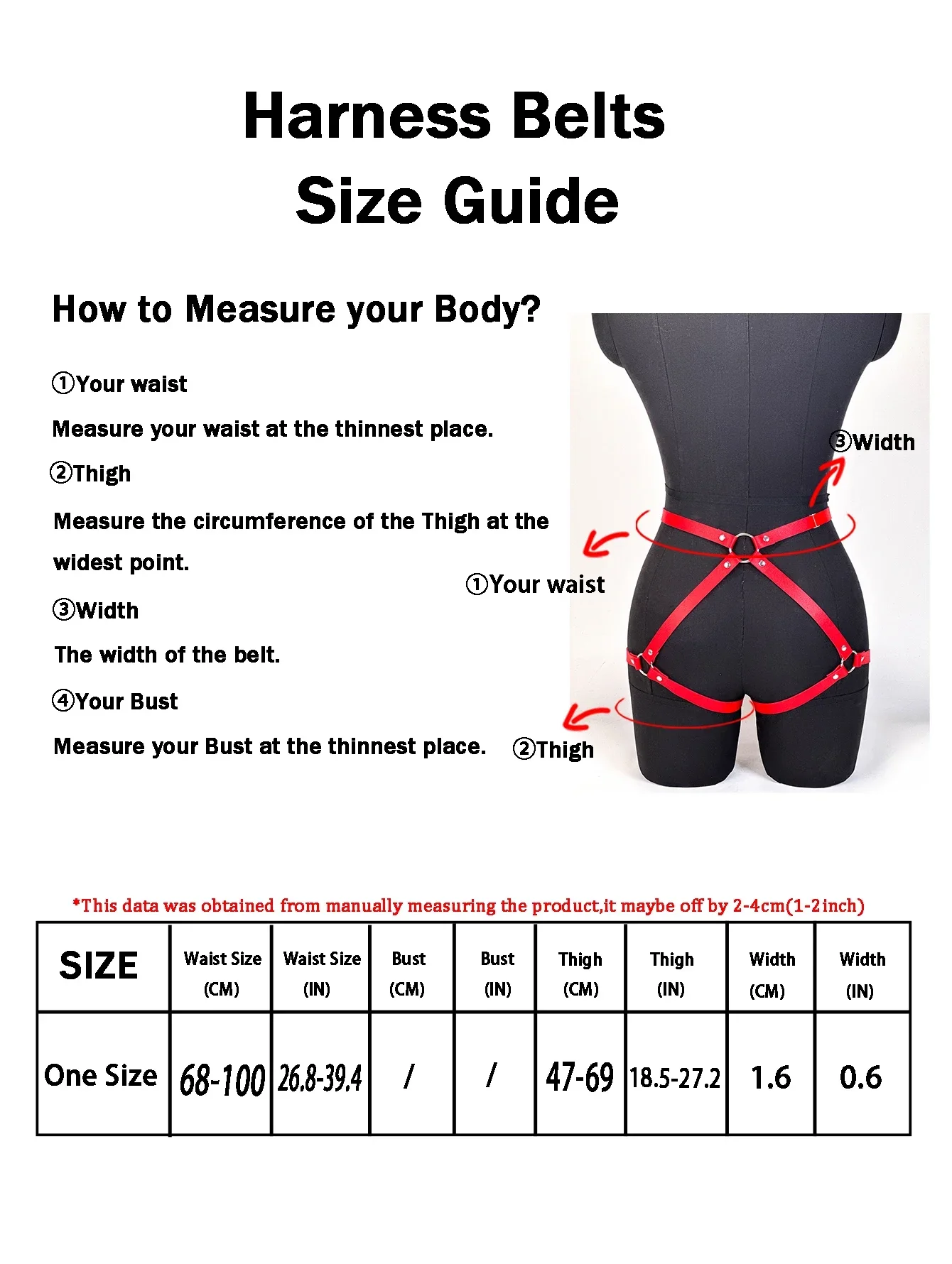 Damen Goth Punk PU-Leder Bein-Harness und Strumpfband-Gürtel Mode-Harness-Gürtel Accessoires für Party und Dating – Detail 2