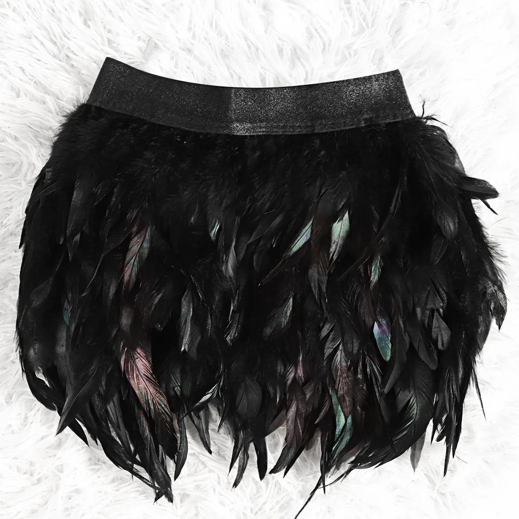 Irregular Dance Skirt Gothic Festival Carnival Party Dance Summer Women's Fashion Feather Skirt Bar Jazz Multi-color Short Skirt