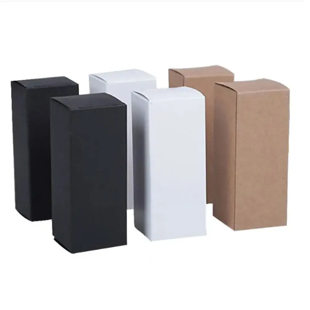 100pcs White Paper Tube Packaging Box Blank Rectangular Cardboard Box For Lipstick/Perfume/Essential Oil Bottle Packing Boxes