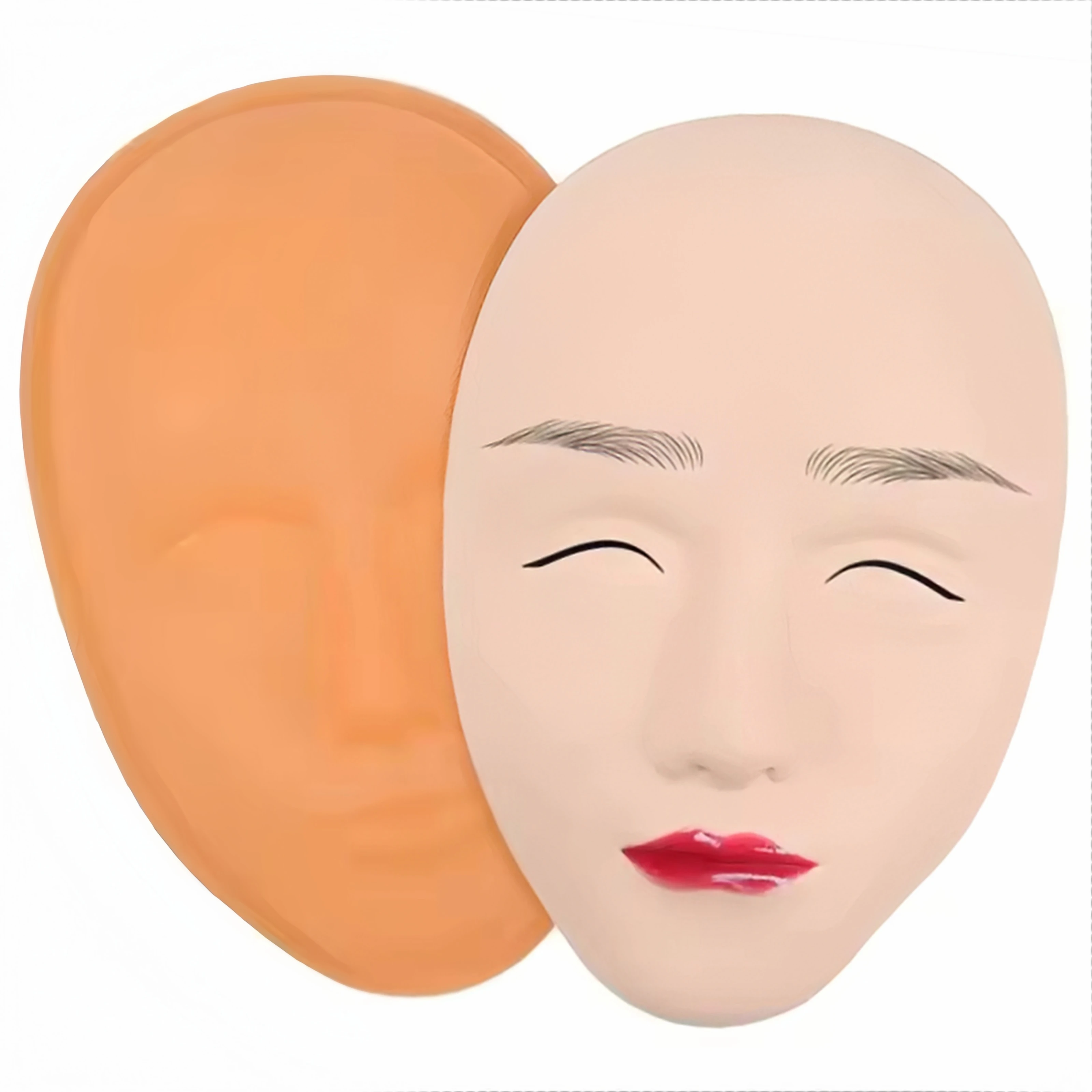 

5D Facial Tattoo Training Head,Silicone Practice Permanent Makeup Lip Eyebrow Tattoo Skin,Mannequin Doll Face Head,Face Skin