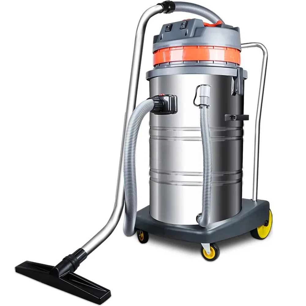 آلة التنظيف الصناعية القوية وعالية الطاقة 2000 واط غسيل السيارات الرطبة والجافة معدات تنظيف الفنادق مكنسة كهربائية 80L