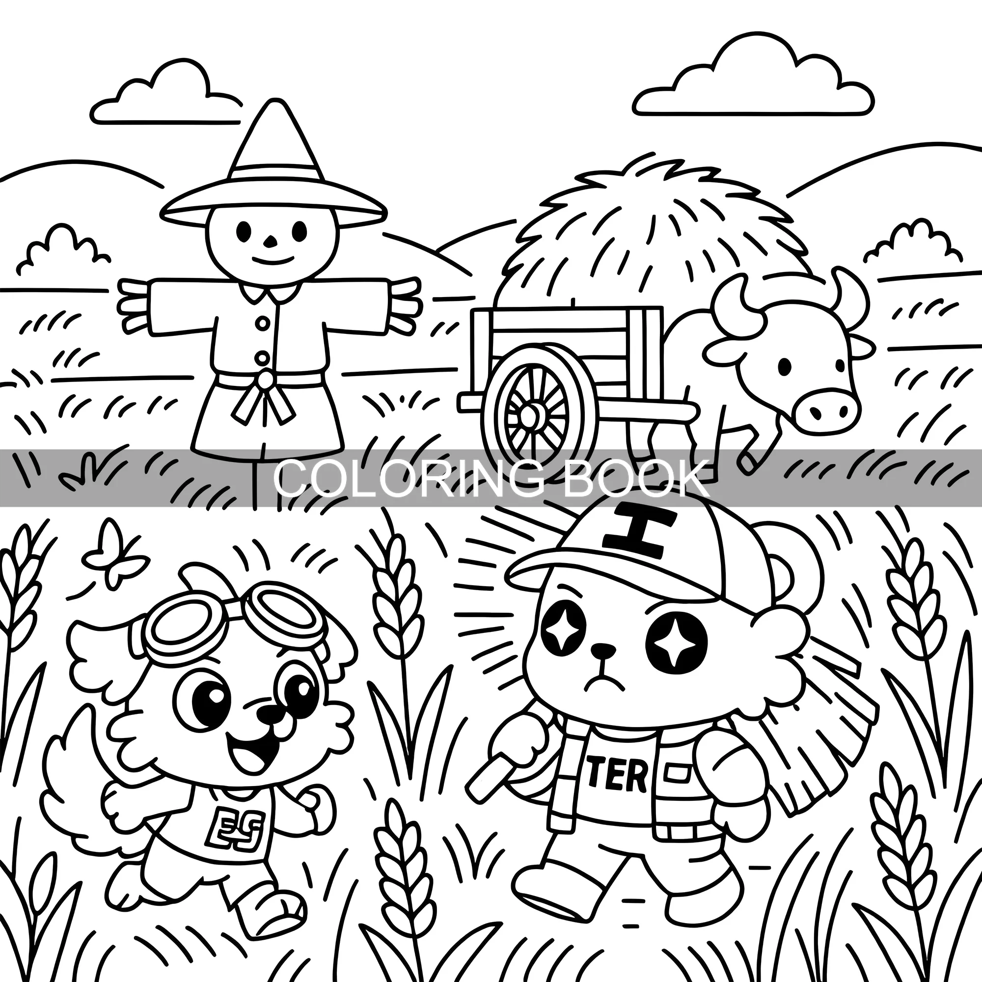 [Libro para colorir de viagem de cura de 24 páginas com design original] Um livro ilustrado das lindas histórias de viagem dos Três Tesouros