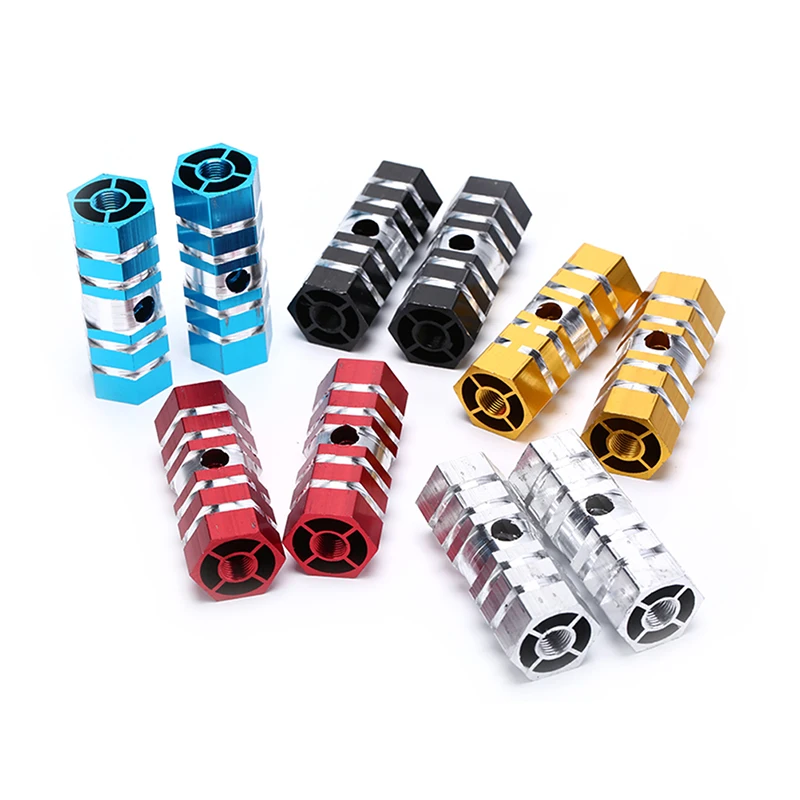 1Pair Aluminum Alloy Pegs Cycling Bicycle Bike Rear Foot Peg Stunt Six Axle Bicycle Components Parts