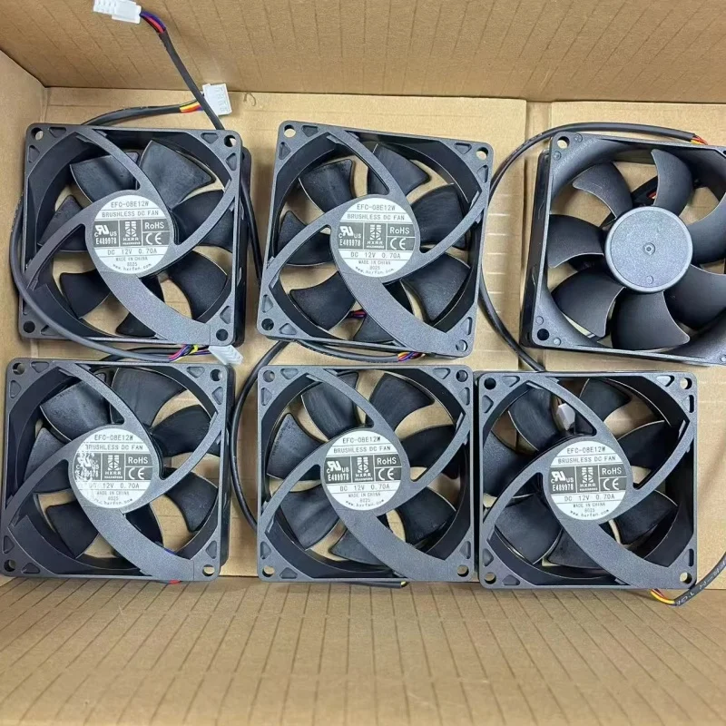 12V 0.7a EFC-08E12W 80MMx80MMx25MM 4-wire 4PIN
