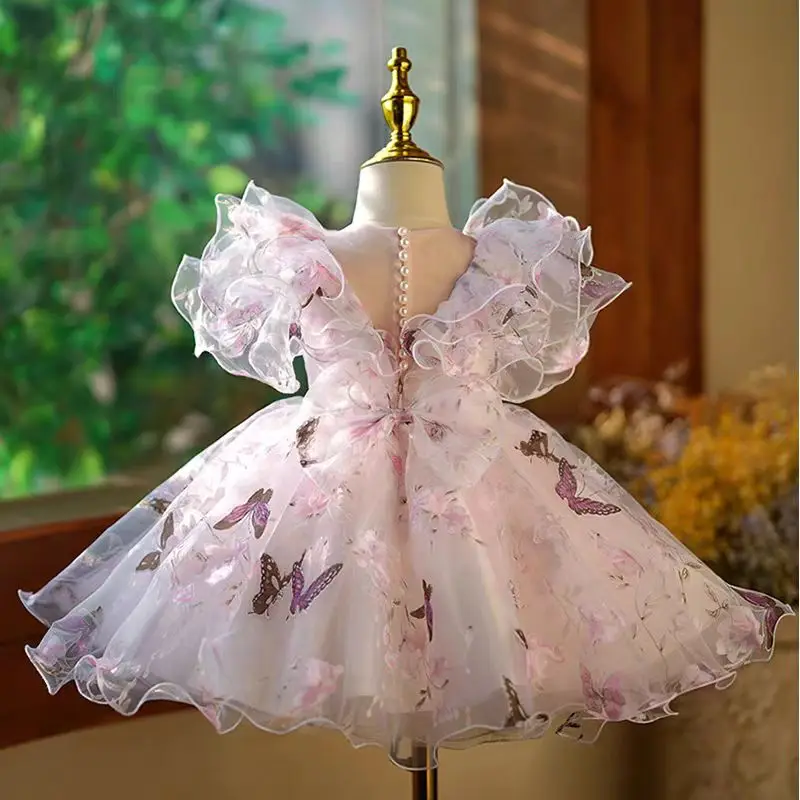 Jill Wish elegante vestido árabe rosa para niña con lazo de lentejuelas bebé niños princesa cumpleaños boda fiesta niños vestido de vacaciones 2025 J218