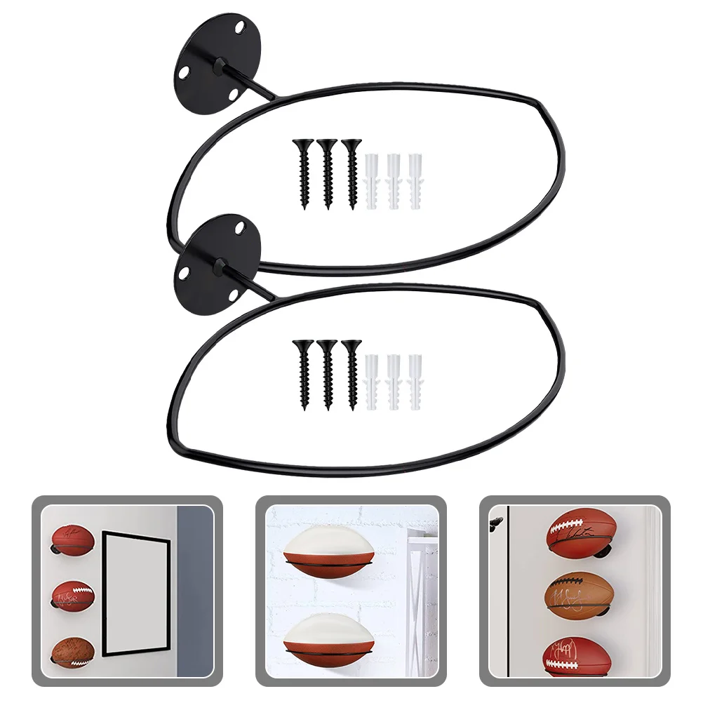 2Pcs Basketball Wall Holder Iron Wall Mount Storage Rack Sports Ball Display Stand Iron Ball Holder Football Stand