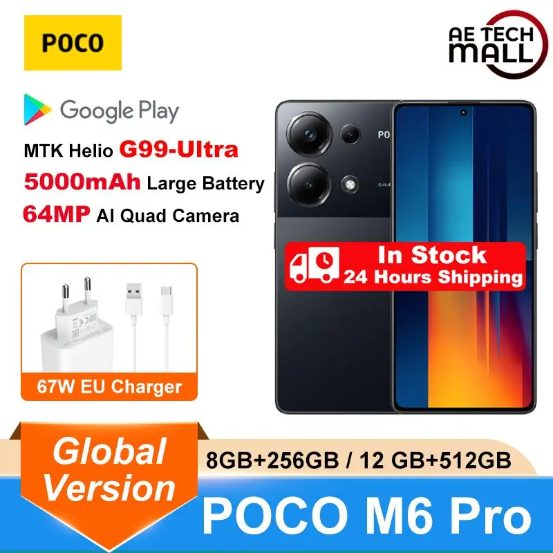 Global Version POCO M6 Pro  Helio G99 Ultra 120Hz Flow AMOLED 64MP Triple Camera with OIS 67W turbo charging