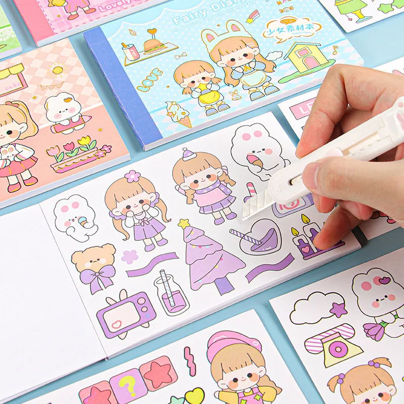 

24 Non-repeating Hand Account Stickers Children's DIY Stickers Cartoon Cute Material Stickers Korean Stationery