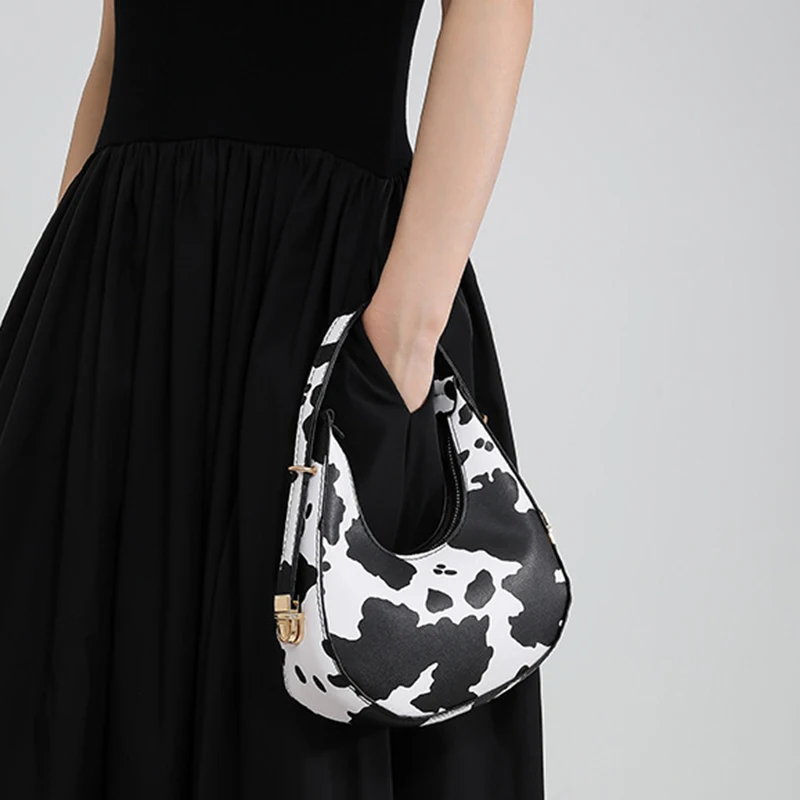Neue Kuh Muster Schulter Tasche Für Frühling/Sommer Vielseitige frauen Tasche Personalisierte Koreanische Leopard Muster Unterarm Handtasche – Detail 8