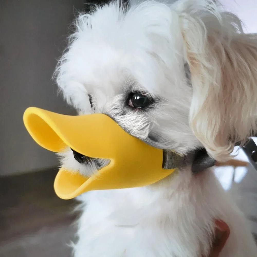 1pc Small Pet Dog Muzzle Silicone Mask Dog Duck Muzzle Anti-bite Anti-Eating Anti-Barking Muzzle Dog Accessories Supplies