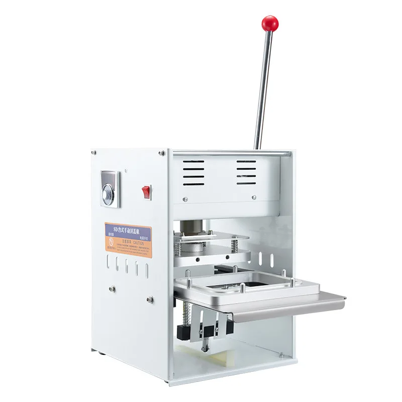 Commercial Aluminum Foil Container Sealing Machine Round Bowl Lidding Machine For Takeaway Food Packaging