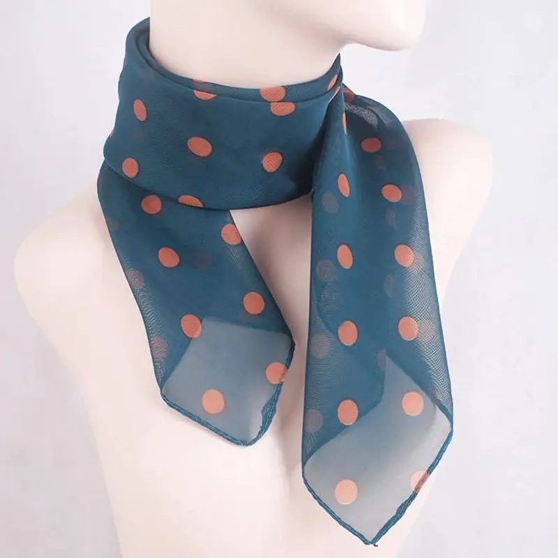 

Ретро-шарф из шифона в горошек для женщин: стильный, элегантный, с P-образным дизайном, модный аксессуар на все сезоны