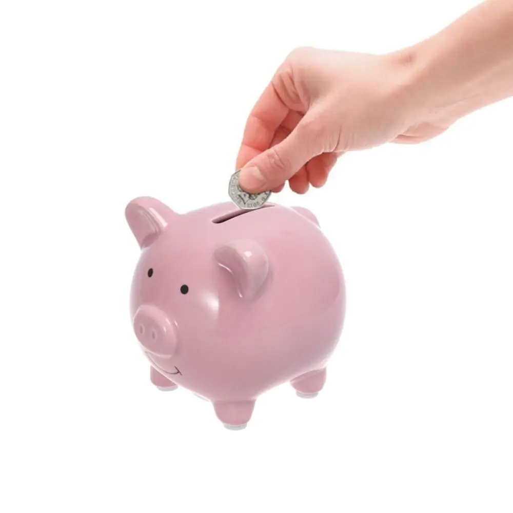 Unique Cute Ceramic Piggy Bank Cartoon Pig Shaped Kids Money and Coin Bank Save Money Money Saver Coin Bank for Boys and Girls