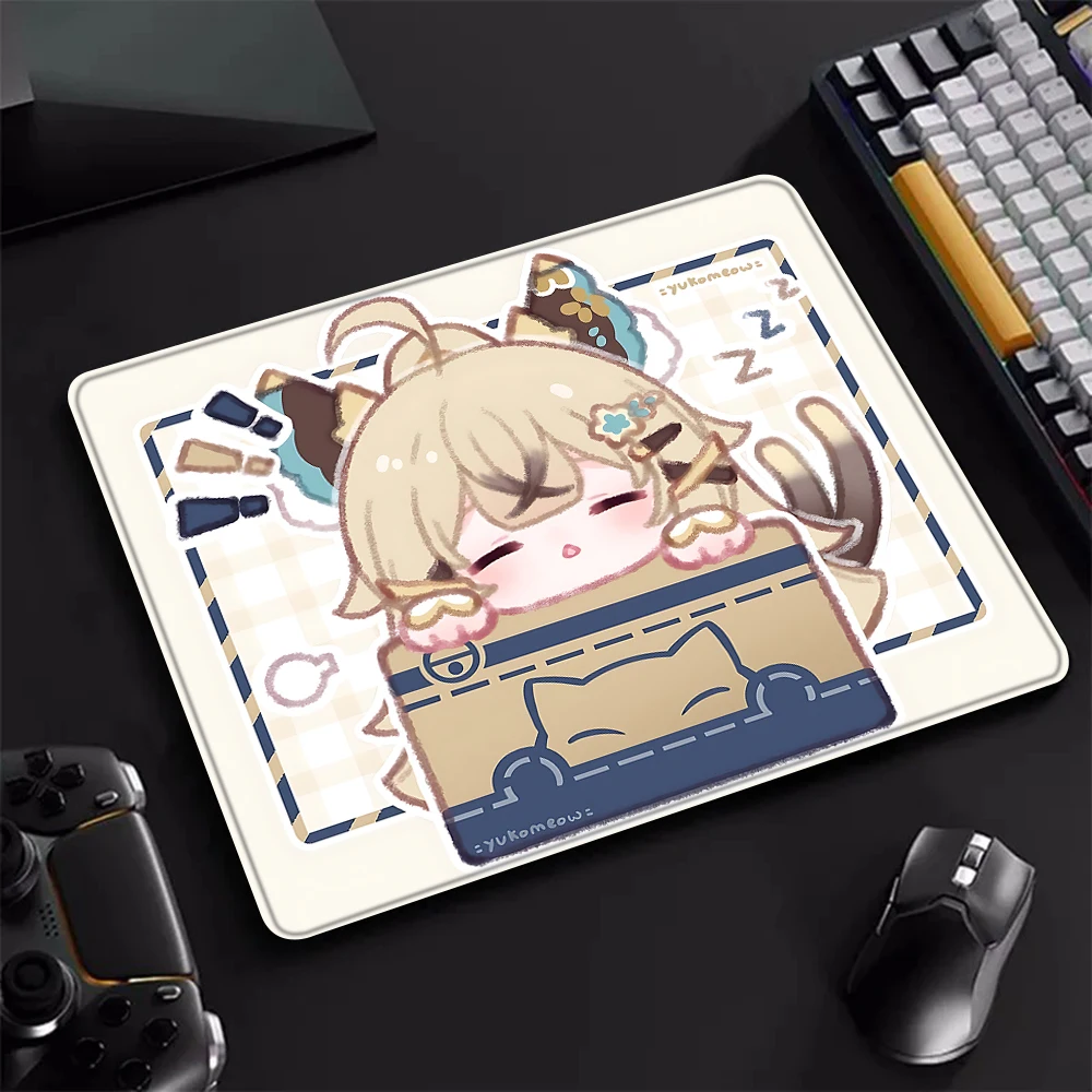 Kirara Genshin Impact Gaming Mouse Pad XS Mousepad pequeno para PC Gamer, decoração de mesa, escritório, tapete de mesa