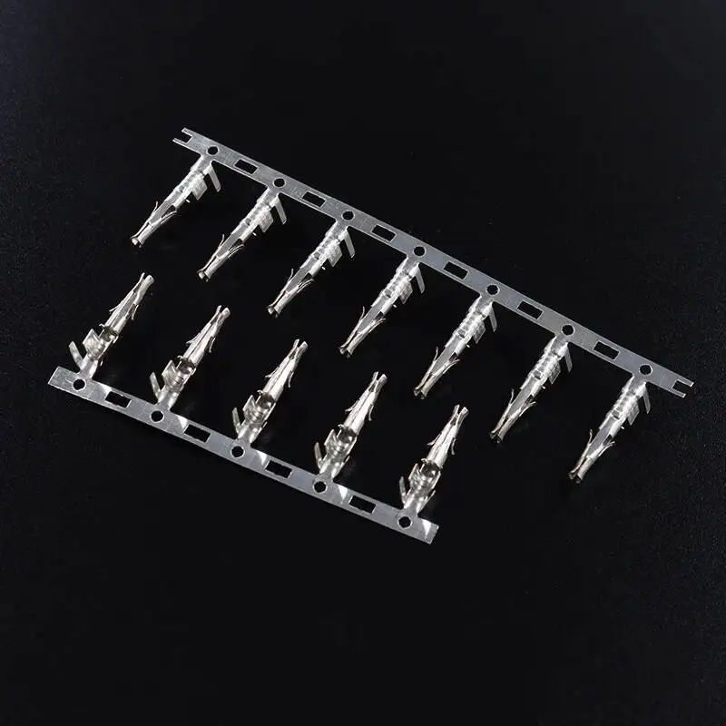 50 Stück Tamiya Kaltpressklemmen Kleine EL Stecker und Buchsen Verbindungsstücke Reed-Pin Kabelverbindung – Detail 4