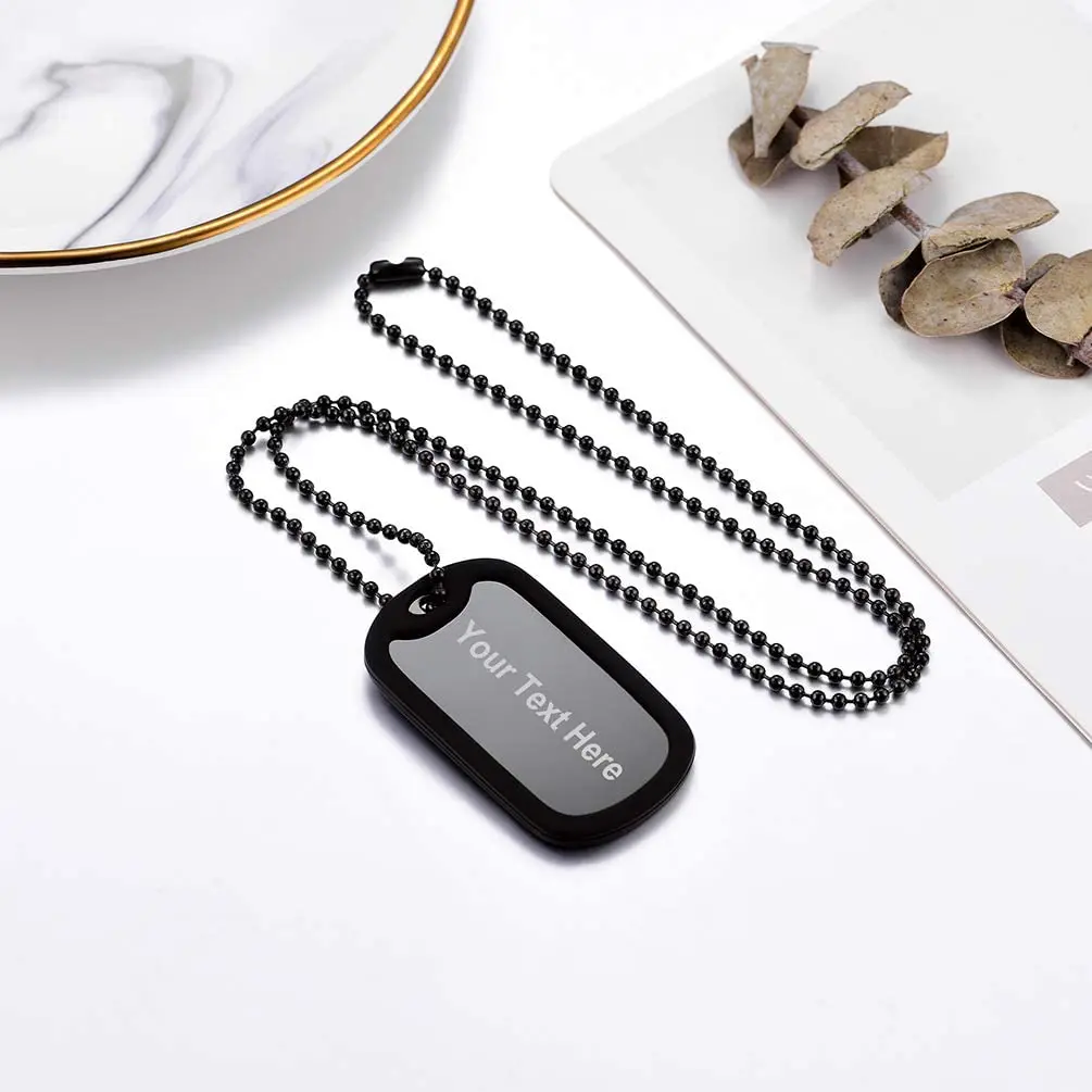 PROSTEEL Military ID Dog Tag Personalized Chain Necklace Custom Name Men Women Stainless Steel Pendant Fathers Day Gift PSP3932