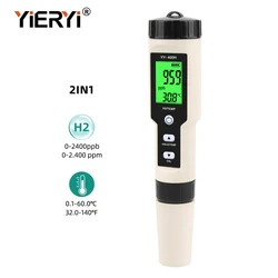 Yieryi YY-400H H2/TEMP Meter muslimdigital Hydrogen Ion Water Quality Monitor Tester ATC per laboratorio di acquari da bere