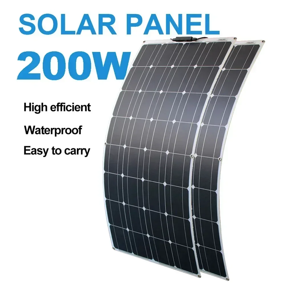 Solar Panel for Roof Shed Photovoltaic Solar Cell Flexible Solar Panel to Charge Battery 200W 100W 500W 400W 300W 12V