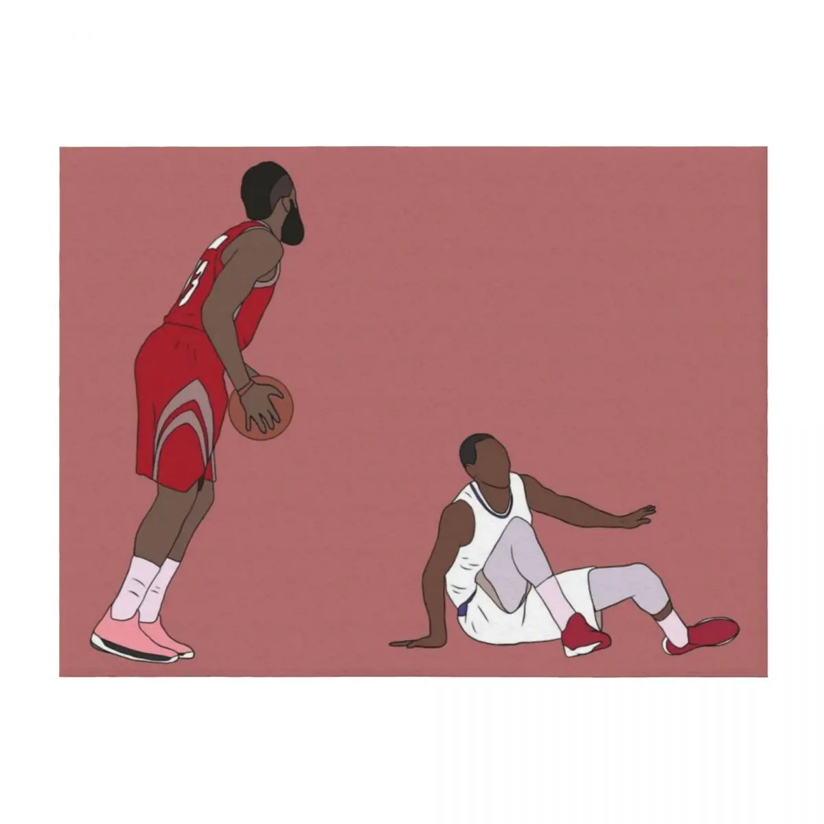 

James Harden Crossover On Wesley Johnson Throw Blanket Cute for babies Thins bed plaid Blankets