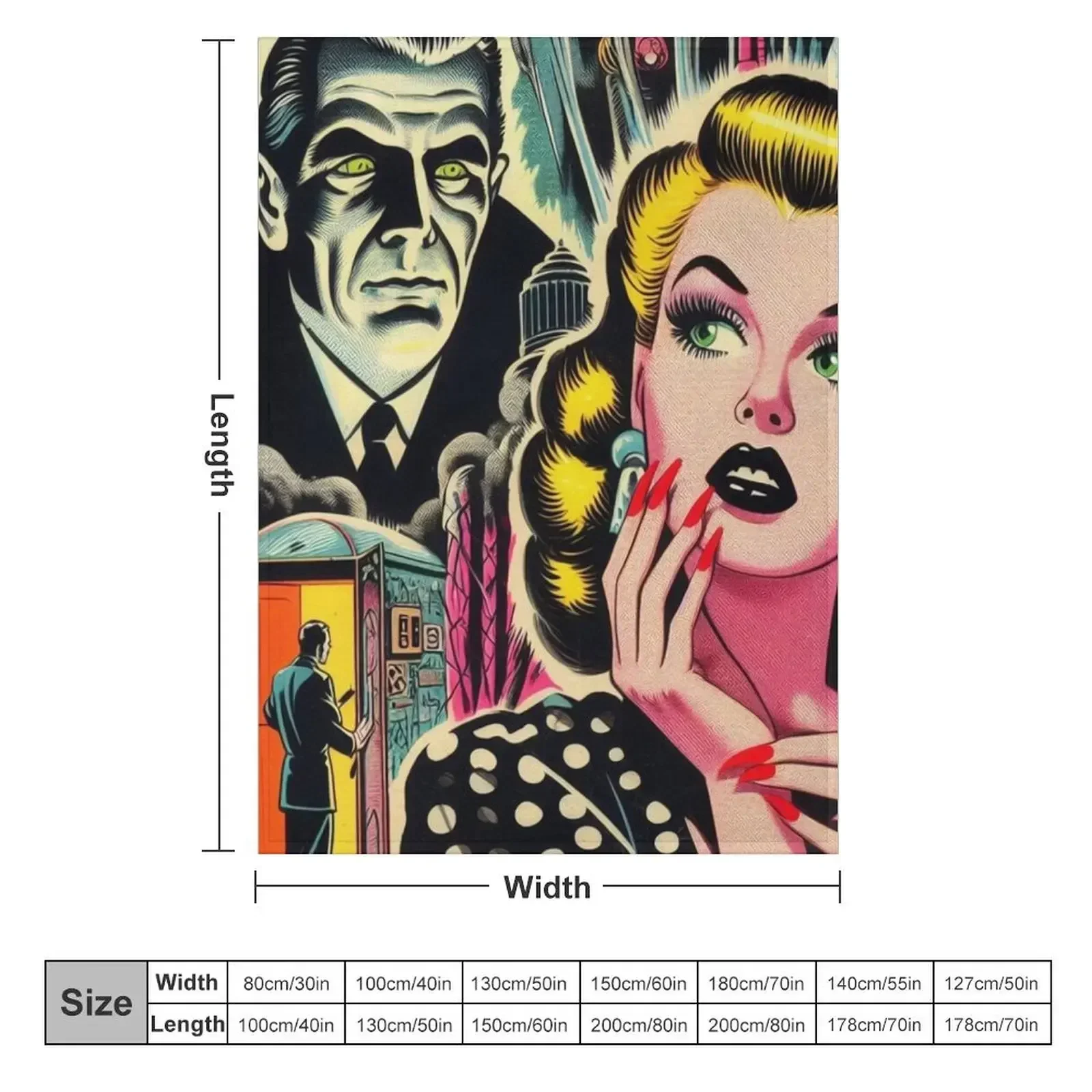 Vintage Horror Pulp Throw Blanket Blankets For Bed Beach Summer Thins Blankets