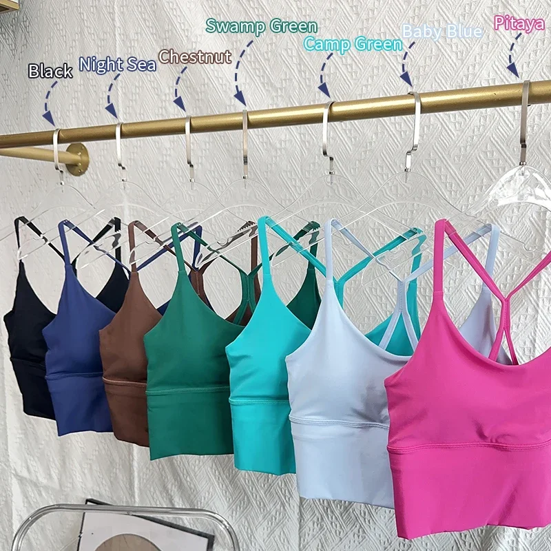 Fashion Sexy Cross Back Small Sling Yoga Underwear Women Breathable Shockproof Gym Fitness Running Sport Crop Tops Athletic Vest