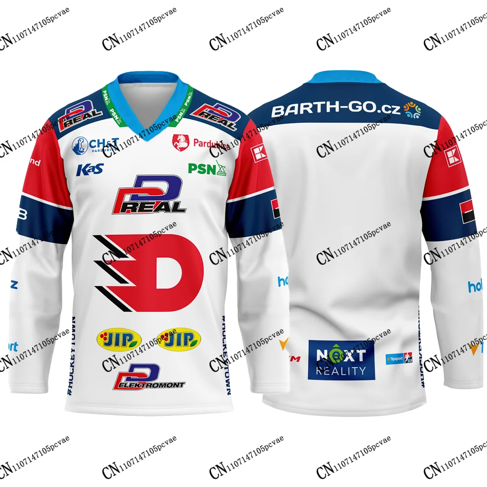 

Czech Style HC Dynamo Pardubice 2026-27 New Arrival ELH T-Shirt 3D Print Long Sleeve Hockey Jersey Adults KIDs Unisex Fans Top