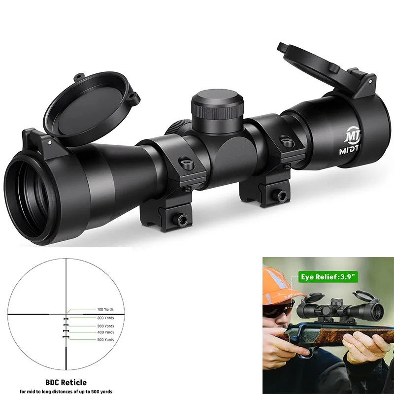 

EZshoot 4X32 Rifle Scope Optics Compact BDC Reticle 1" Tube Riflescope Compatible with 20mm Picatinny or 11mm Dovetail Rail