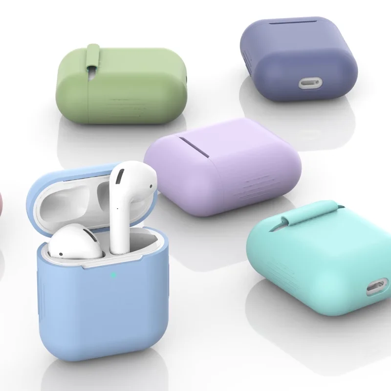 

For Apple airpods 1/2 generation protective cover earphone cover Apple Bluetooth headset liquid silicone protective case