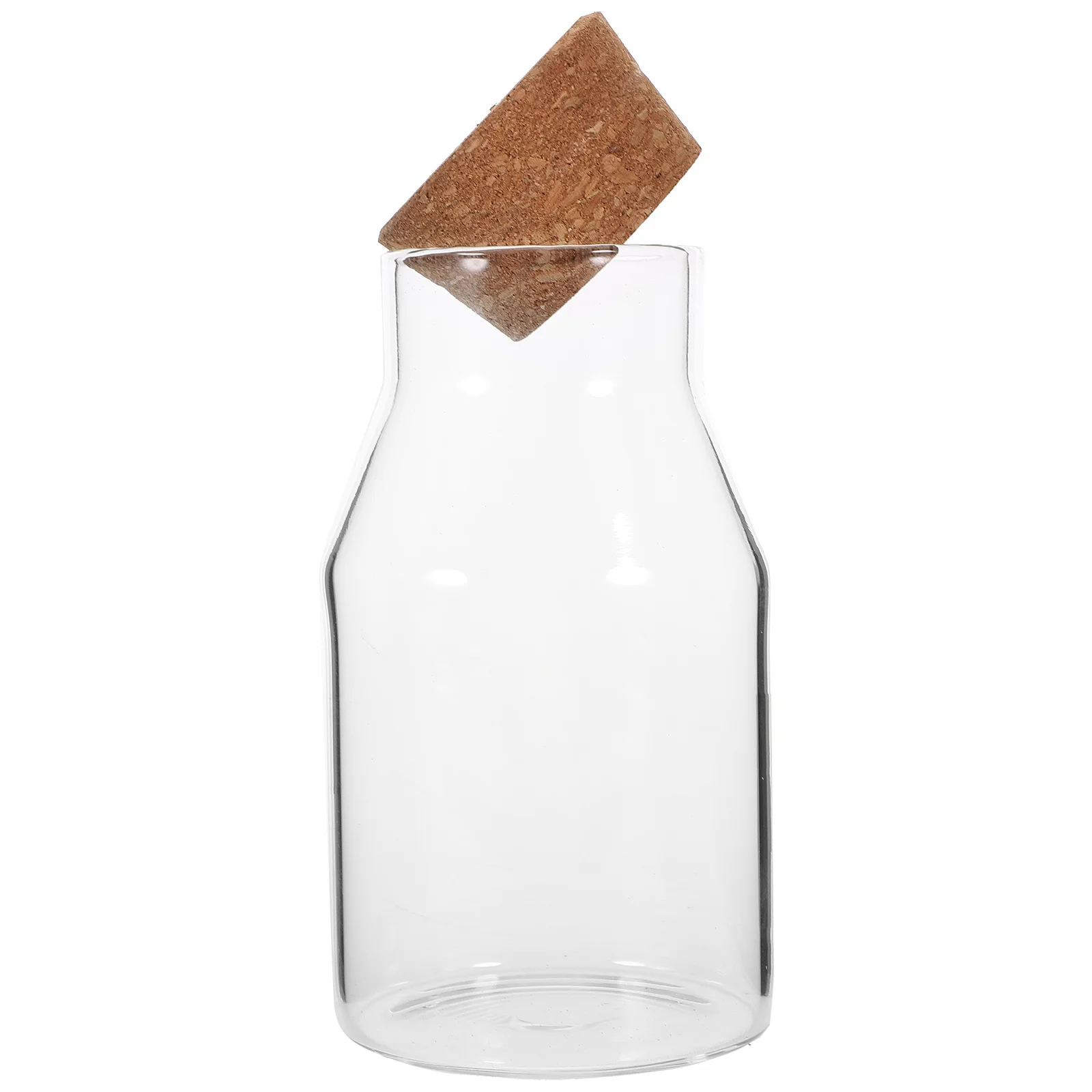 

Transparent Glass Canister Cork Stopper Sealed Kitchen Storage Jar Candy Tea Flour Sugar Food Containers Airtight