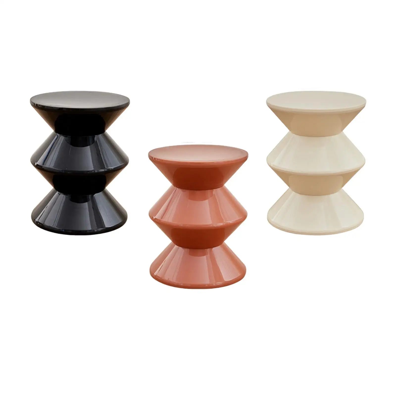 Picture 3: PP Hourglass Shape Sofa Stool Side Table Nightstand End Table Multipurpose