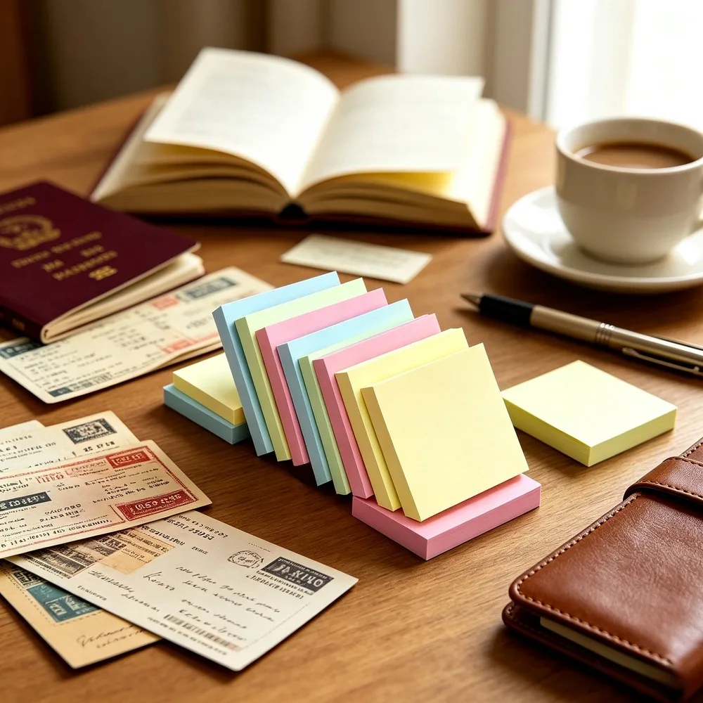 2 Pads Pastel Square Sticky Notes, Strong-Sticky Self-Adhesive Removable Memo Pads for Office Home Reminders, Home Supplies Refrigerator Decor Accessory