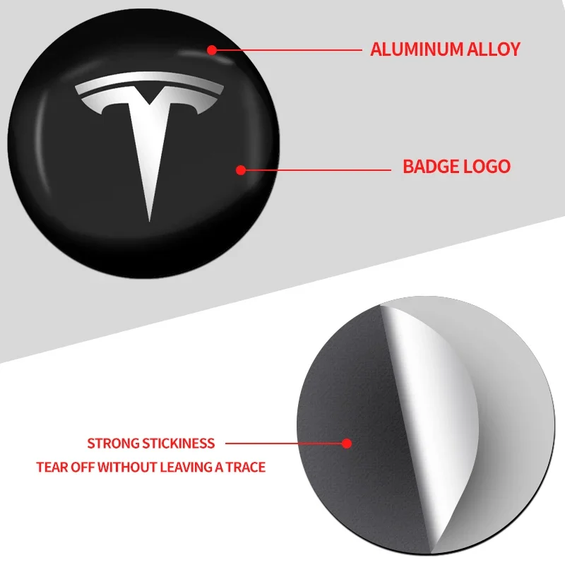 4pcs 56mm For TESLA MODEL X S 3 S X Y Roadster Car Emblem Wheel Center Hub Cap Badge Covers Sticker Car Styling Auto Accessories