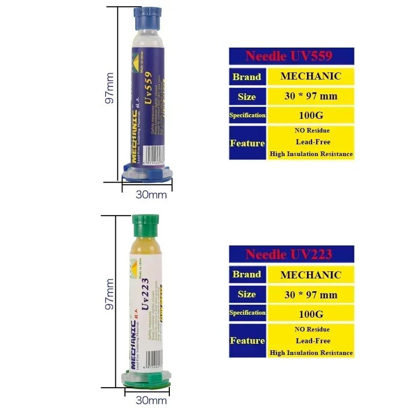 Mechanic 10CC LEAD-FREE Soldering Paste Flux NO-Clean UV223 UV559 Solder Flux Paste SMD PCB BGA Rework Tool