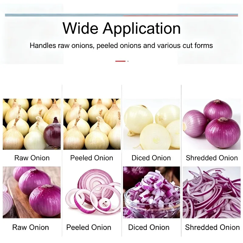 Full Automatic Onion Line Continuous Flow Peeling And Conveying System Labor Saving Food Grade For Processing Plant
