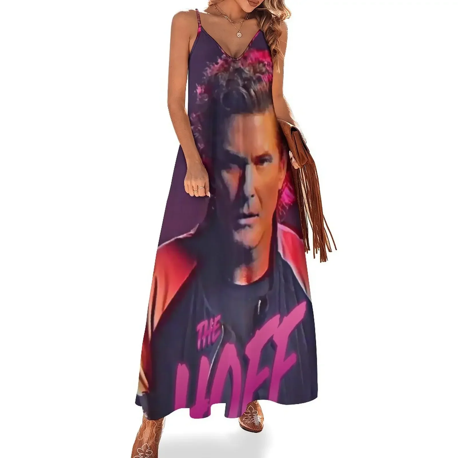 

The Hoff - David Hasselhoff Retro Allover Patten Sleeveless Dress Dresses Casual dresses bandage dress Dress