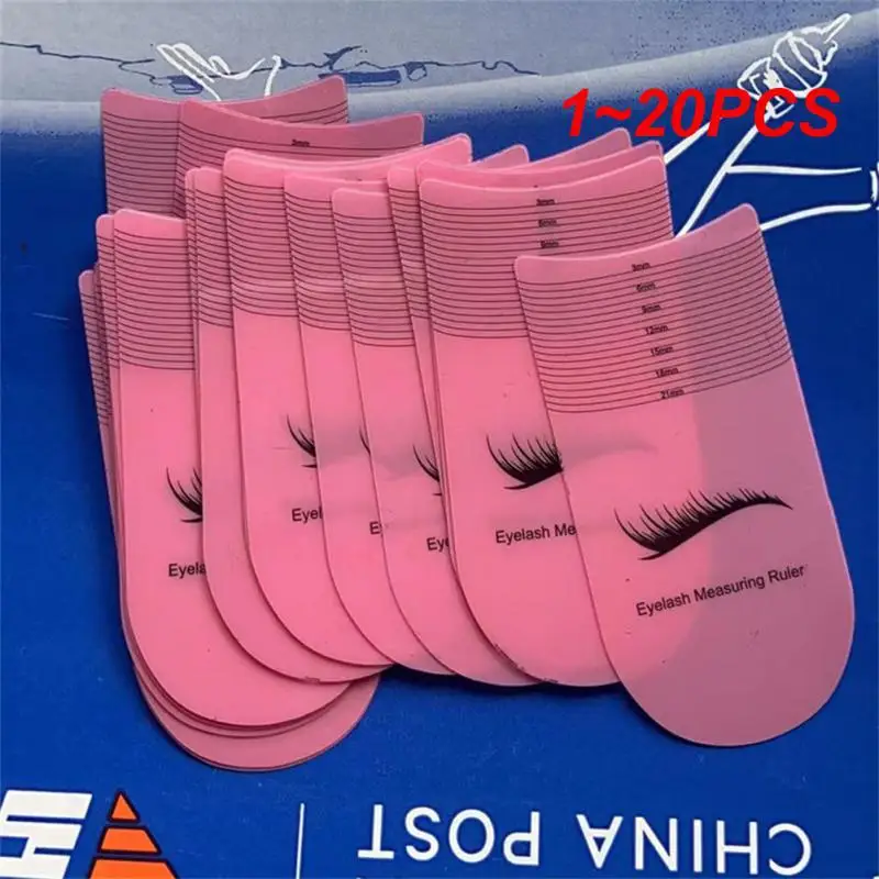 1~20PCS Eyelash Length Measuring Ruler Portable Eyebrow Soft Plastic Ruler Makeup Tool 3-21mm Eyelash Extension Growth Accessory