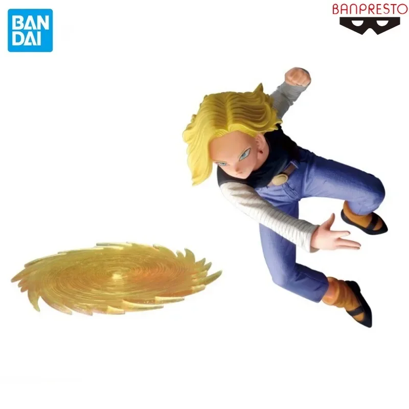 Original BANPRESTO Dragon Ball Z GxMateria GXM Android 18 PVC 13cm figuras de Anime modelo colección ornamento juguete para regalo para niños