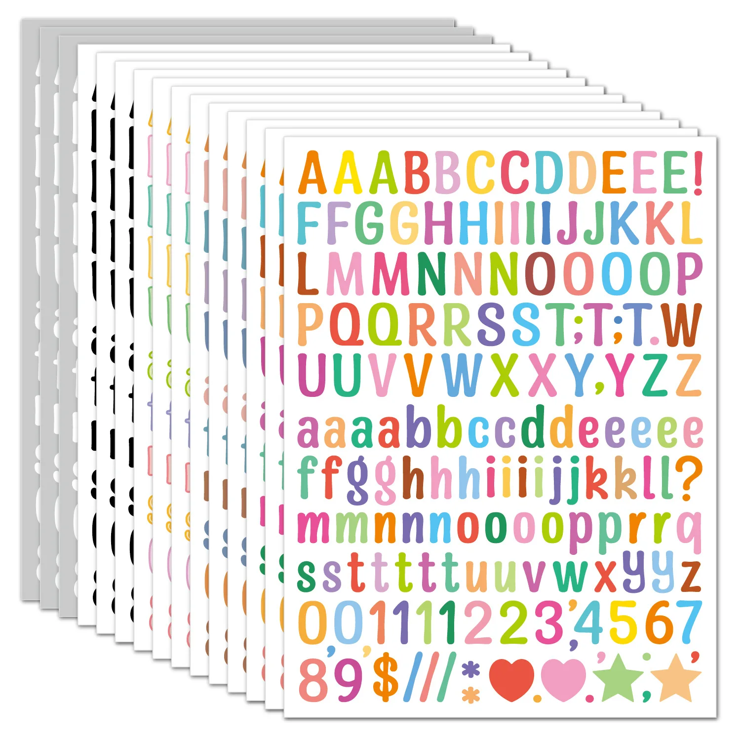 Adesivi con numeri colorati vinile autoadesivo 26 alfabeto A-Z Planner Sticker impermeabile per cassetta postale per bambini, numero di indirizzo, carta, tazza