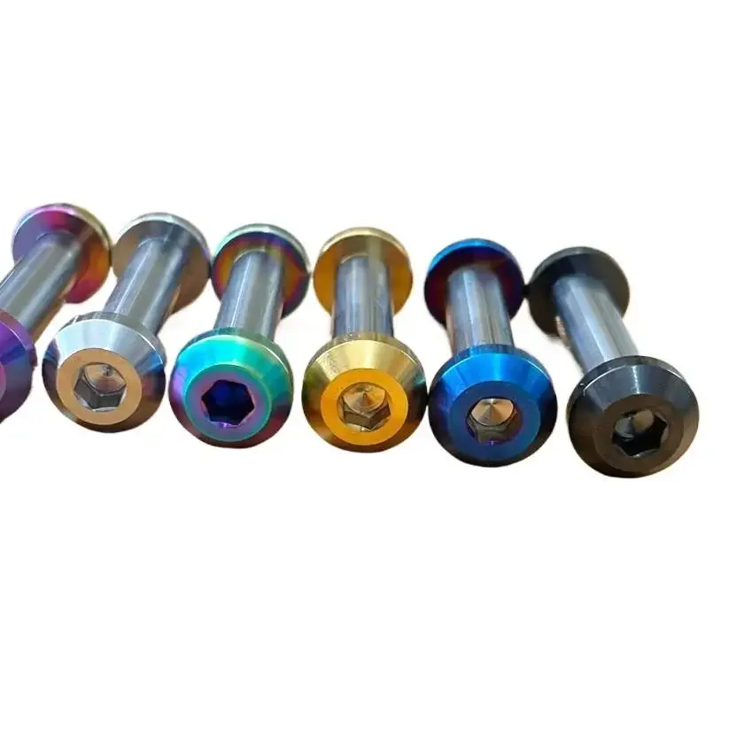 M6x1 Middle Nut Length 18-85mm Ti/Golden/Rainbow/Blue/Black GR5 Titanium Bolts & Rod Nut For Bike Rear Suspension