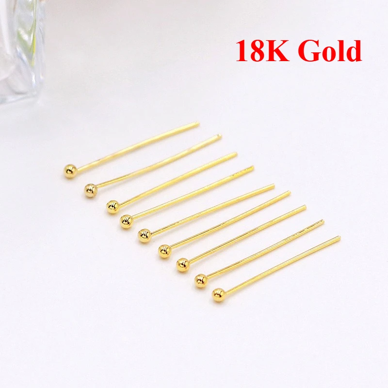 100 teile/los 925 Silber Kugel Kopf Pins DIY Handwerk Perlen Charms Ohrring Armband Schmuck Machen Ohrringe Zubehör Liefert
