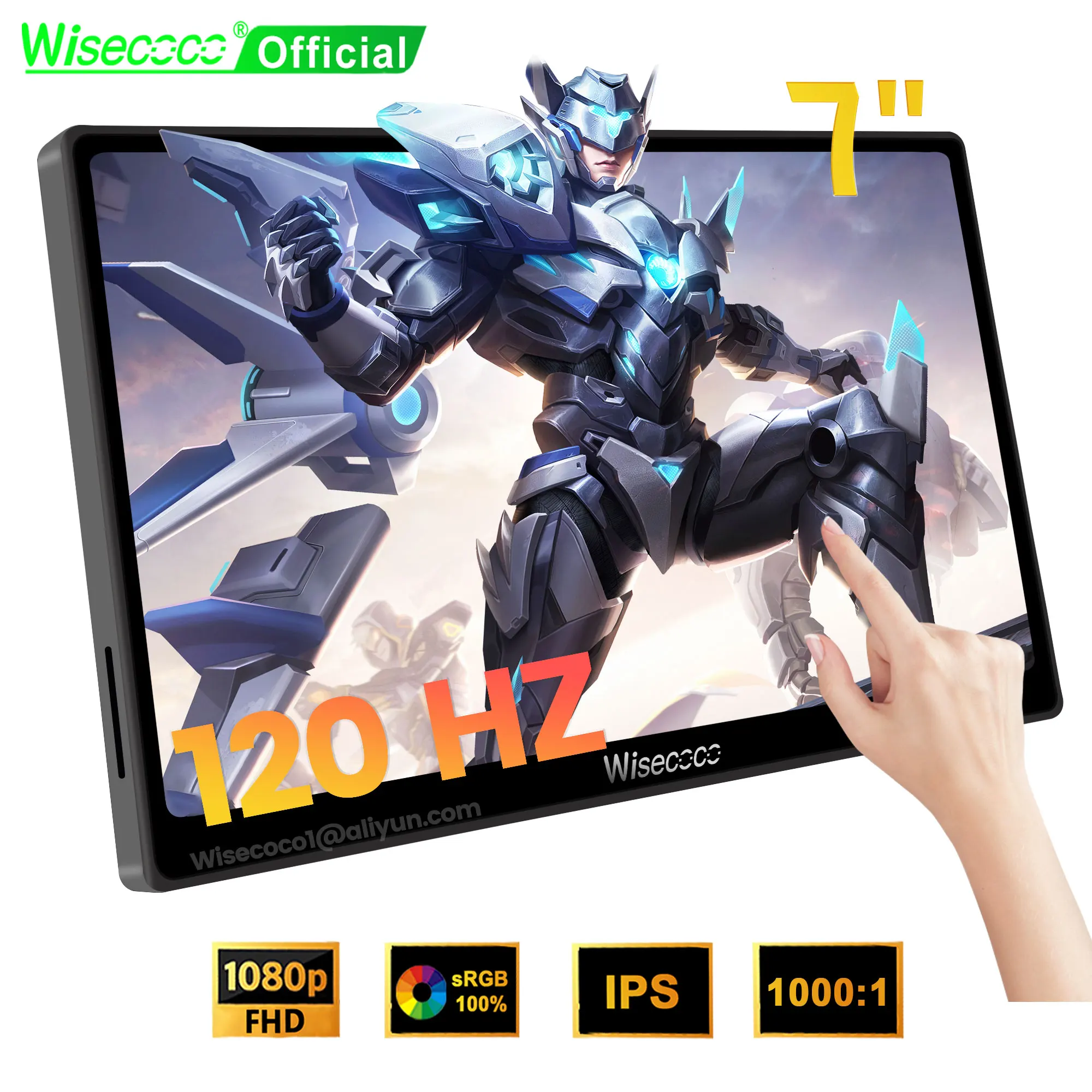 

7 inch Portable Monitor 120hz Touch Screen 1080P Mini Monitors USB-C IPS LCD Display Secondary for PS5 Xbox Switch Laptop PC