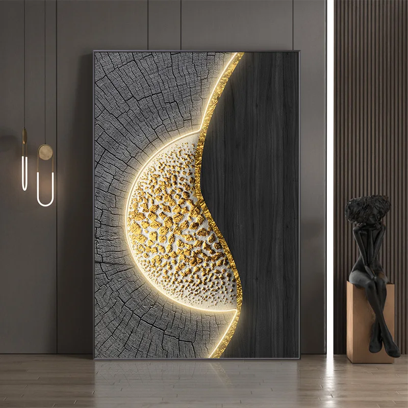 Luminous Decoration Painting Abstract Hanging Corridor Sofa Floor Lighting Painting  LED Wall Light Living Room  Kitchen Home