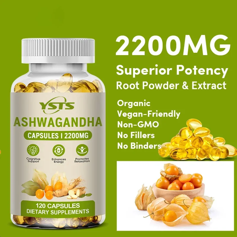 

Nature Ashwagandha Capsule Help Sleep Relieve anxiety Reduce Pressure Endurance Hormones Endocrine Regulation for woman