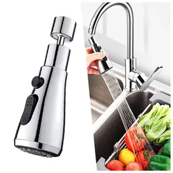 1pc 3 In1 Tap Flexible Kitchen Faucet Sink Mixer Tap Electroplate Sprayer Head Filtered Water Tap Sliver Black Replaceable