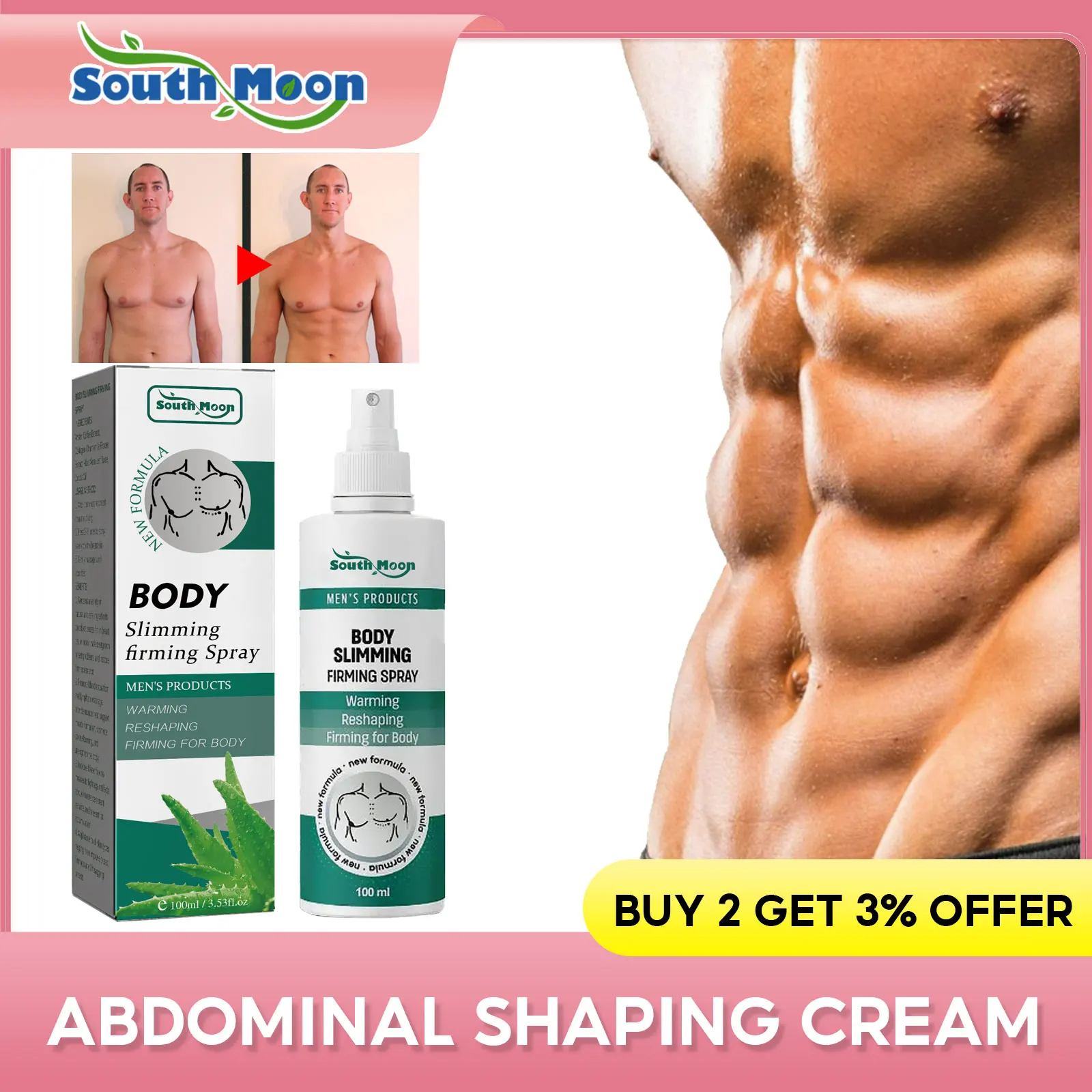 Abdominal Sculpting Spray Fat Burning Arm Thigh Tummy Anti Cellulite Weight Loss Muscle Strengthen Tight Belly Slimming Liquid